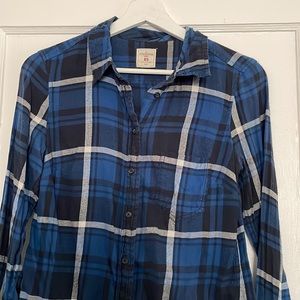 Gap Fitted Boyfriend Plaid Button Down Shirt